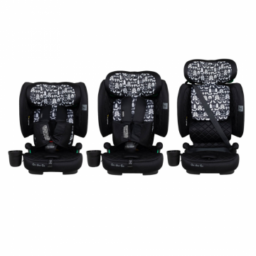 Scaun auto pentru copii i-Size 76-150 cm Cosatto On The Go Silhouette cu sistem Isofix si Top-Tether, testare ADAC, pliere compacta, geanta de transport