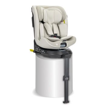 Scaun auto pentru copii Lorelli Solaris Beige 40-150 cm, i-Size, isofix, picior de sprijin, rotativ 360, 0 luni-12 ani