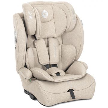 Scaun Auto pentru Copii Rio Isofix 76-150Cm 15 Luni-12 Ani Tetiera Reglabila prin Mecanism Beige