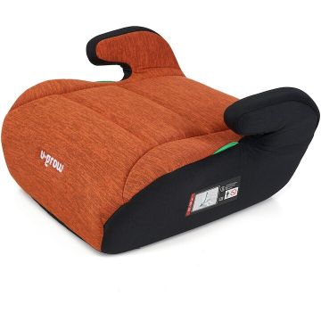 U-GROW Inaltator auto pentru copii U-Grow UG-HB56-BRICK, 125-150 cm, certificare R129, fara isofix, caramiziu/negru