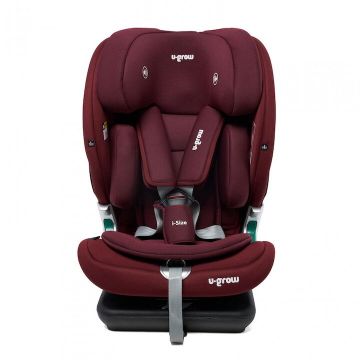 U-GROW Scaun auto pentru copii U-Grow Goldfix Plus, I-Size, R129, cu isofix, 76-150 cm, boxa bluetooth, rosu