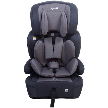 U-GROW Scaun auto pentru copii U-Grow UG-301ISO-GR, tip inaltator cu isofix, 76-150 cm, R129, gri