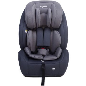 U-GROW Scaun auto pentru copii U-Grow UG-302IS-GR, tip inaltator cu isofix si top tether, 76-150 cm, R129, gri