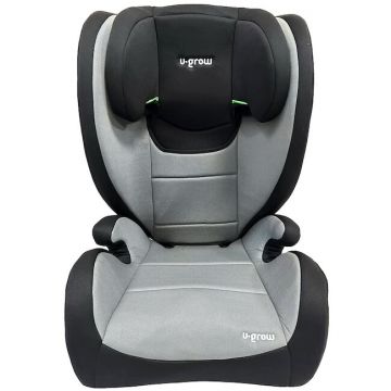 U-GROW Scaun auto pentru copii U-Grow UG-HB59, 100-150 cm, certificat R129, cu isofix, 4-12 ani, gri/negru