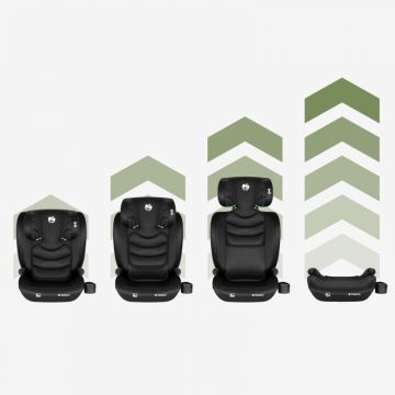 Scaun auto copii 2in1 I-Size Tulano Joy 20 Black 100-150 cm cu spatar detasabil,certificat ECE R129,suport pahar si 2 parasolare incluse,tetiera reglabila 13 pozitii distincte