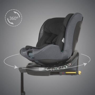 Scaun auto iSize 40-150 cm Coccolle Ario Anthracite cu sistem isofix, picior de fixare, rotatie 360