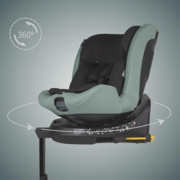 Scaun auto iSize 40-150 cm Coccolle Ario Forest Sage cu sistem isofix, picior de fixare, rotatie 360