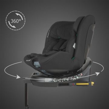 Scaun auto iSize 40-150 cm Coccolle Ario Midnight Black cu sistem isofix, picior de fixare, rotatie 360