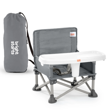 Scaun de masa portabil Bright Starts Pop 'N Sit Grey