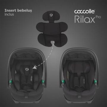 Scoica auto iSize Coccolle Rilax Black cu tetiera ajustabila