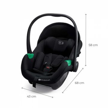 Scoica auto Kinderkraft Mink Pro 2 Black, I-size, 40-87 cm, tetiera reglabila, SPS