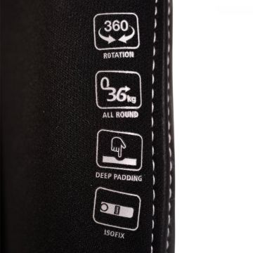 Scaun auto rotativ Cangaroo cu Isofix 0- 36 kg Pilot Leather Grey