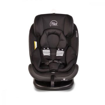 Scaun auto rotativ cu Isofix 0- 36 kg Pilot Leather Black