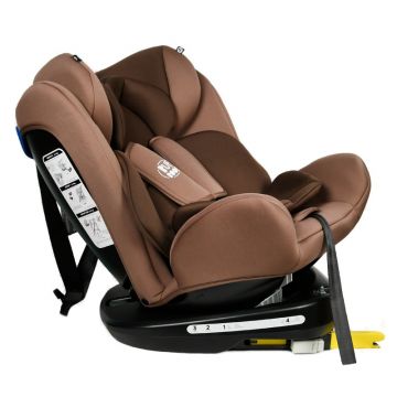 Scaun auto Tweety Coffee cu isofix rotativ 360 grade 0-36 kg baza neagra