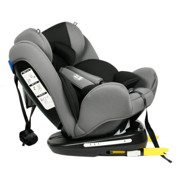 Scaun auto Tweety Grey cu isofix rotativ 360 grade 0-36 kg baza neagra
