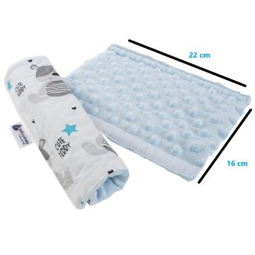 Protectie pentru centura de siguranta din bumbac Minky Teddy Blue