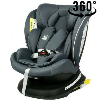 BUF BOOF - Scaun Auto Tweety Plus DELUXE Grey cu Isofix rotativ 360 grade 0 36 kg