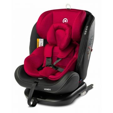 Caretero - Scaun auto Spatar reglabil, Rotire 360 grade Mundo, 0-36 Kg, Rosu