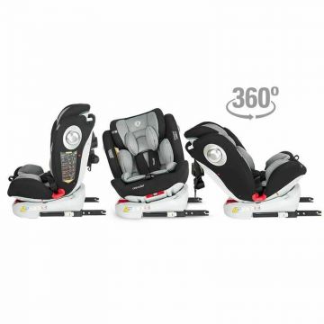Coccolle - Scaun auto Nerio Diamond, Rotire 360 grade, Spatar reglabil, Protectie laterala, 0-36 kg, cu Isofix, Negru