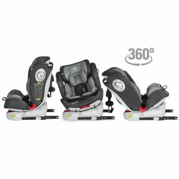 Coccolle - Scaun auto Nerio Moonlit, Rotire 360 grade, Spatar reglabil, Protectie laterala, 0-36 kg, cu Isofix, Gri