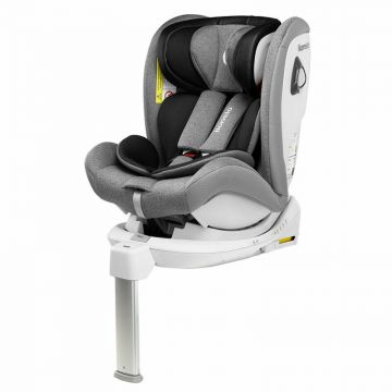Lionelo - Scaun auto Braam Stone Pozitie de somn, Protectie laterala, Rotire 360 grade, 0-36 Kg, cu Isofix, Conform cu standardul european de securitate ECE R44/04, Gri