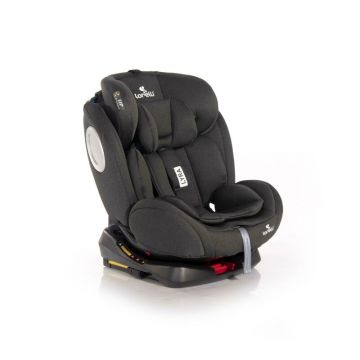 Lorelli - Scaun auto Lyra Spatar reglabil, Pozitie de somn, Rotire 360 grade, 0-36 Kg, cu Isofix, Negru