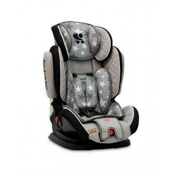 Lorelli - Scaun auto Magic Stars Spatar reglabil, Pozitie de somn, Protectie laterala, 9-36 Kg, Gri