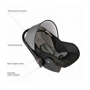 Vessanti - Scaun auto Crooner Prestige, 0-10 Kg, Gri Vessanti - Scaun auto Crooner Prestige, 0-10 Kg, Gri