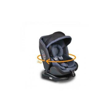 Cangaroo - Scaun auto Pilot Denim , Spatar reglabil, Rotire 360 grade, 0-36 Kg, cu Isofix