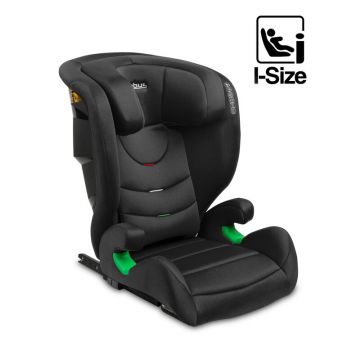 Caretero - Scaun auto Nimbus, Cu sistem Isofix, Cu tetiera si spatar reglabile, 4-12 ani, 100-150 cm, Conform standardului european de securitate ECE R129 i-Size, Negru