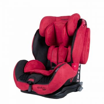 Coletto - Scaun auto Sportivo Spatar reglabil, Pozitie de somn, Protectie laterala, 9-36 Kg, Rosu