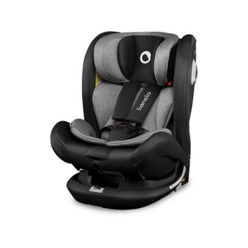 Lionelo - Scaun auto Bastiaan RWF Pozitie de somn, Protectie laterala, Rotire 360 grade, 0-36 Kg, Cu Isofix si Centura Top Tether, Conform cu standardul european de securitate ECE R44/04, Negru