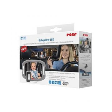 Oglinda de Siguranta Auto cu LED Reer Pentru Monitorizare Bebelusi Prindere pe Tetiera