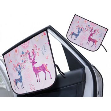 Parasolar auto cu prindere magnetica Ikonka Deer, dimensiune 59 cm x 45 cm