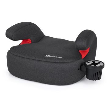Petite&Mars - Inaltator auto de copii, 22-36 kg, 6-12 ani, Cu husa detasabila si suport pentru pahar, Conform cu standardul european de securitate ECE R44/04, Gri