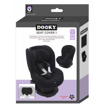 Husa de bumbac pentru scaune auto grupa I Dooky Black Uni