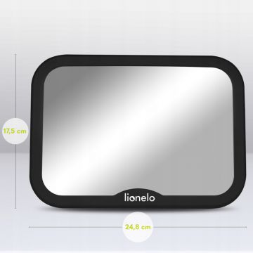Oglinda auto retrovizoare Lionelo Sett 25x18 cm rotire 360 grade Black Carbon