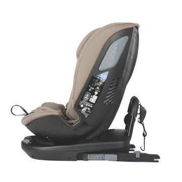 Scaun auto rotativ cu isofix Coccolle Velsa iSize Evolutiv, 40-150 cm sau 0-36 kg, Protectie impact lateral SPS, Tetiera si insert pentru bebelusi, Top Tether, 4 trepte de reglaj spatar, Centuri in 5 puncte, Omologat R129, Taupe Brown