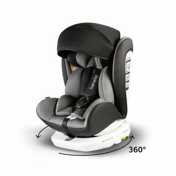 Scaun auto Bastiaan Pozitie somn, Rotire 360 grade, 0-36 Kg, Cu Isofix si Centura  Gri