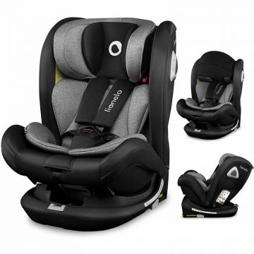 Scaun auto Bastiaan RWF Pozitie somn, Protectie laterala, Rotire 360 grade, 0-36 Kg, Cu Isofix si Centura  Negru