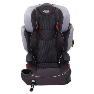 Scaun auto Graco Affix Grey Flannel, 15-36 kg, 4-12 ani, Sistem de conectori ISOCATCH (Negru/Gri)