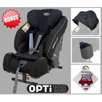 Scaun auto Klippan OPTI129 i-Size Rearfacing 125 cm/32 Kg Freestyle + parasolar + suport pahar + semn Child on Board cadou!