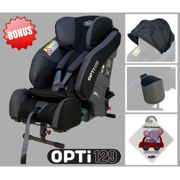 Scaun auto Klippan OPTI129 i-Size Rearfacing 125 cm/32 Kg Sport + parasolar + suport pahar + semn Child on Board cadou!