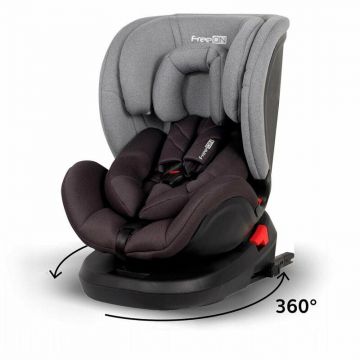 Scaun auto pentru copii, Linus, 0-36 Kg, Isofix, Centura  Protectie laterala, Rotire 360 grade, Cu Pozitie somn si tetiera, Grey