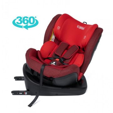 U-GROW Scaun auto rotativ 360gr cu Isofix, Rosu