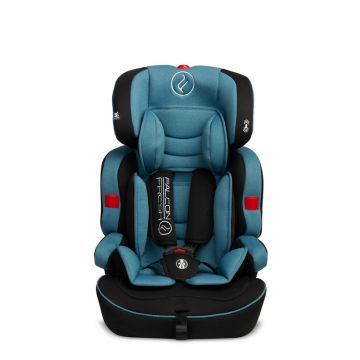 Caretero - Scaun auto Falcon, Spatar detasabil, 9-36 Kg, Tetirea reglabila, Manere ergonomice,Conform cu standardul european de securitate ECE R44/04, Albastru