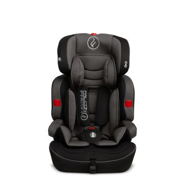 Caretero - Scaun auto Falcon, Spatar detasabil, 9-36 Kg, Tetirea reglabila, Manere ergonomice,Conform cu standardul european de securitate ECE R44/04, Gri