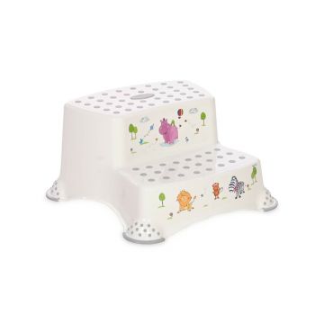 Inaltator dublu pentru baie, antiderapant, Hippo White Grey Inaltator dublu pentru baie, antiderapant, Hippo White Grey