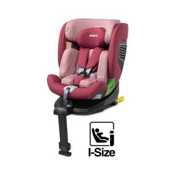 Scaun auto, Caretero, Kamptos, 40-150 cm, 0-36 kg, Cu sistem Isofix+picior stabilizator, Rotire 360 grade, Centura de siguranta in 5 puncte, Conform cu i-Size ECE R129/02, Roz
