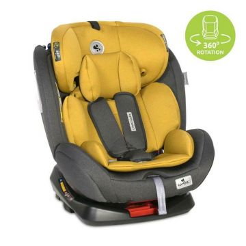 Scaun auto, Lynx, Isofix, 0-36 Kg, rotativ 360 grade, Black & Lemon Curry